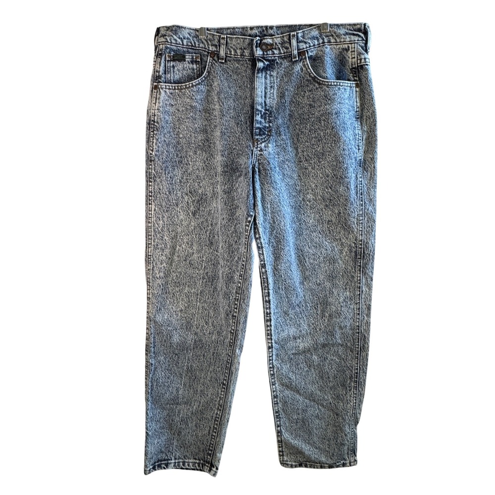 Vtg Lee USA Made Acid Wash Mom Jeans 38x30 Tapered 80s 90s Denim Grunge‎ Retro